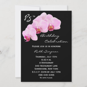 85th Birthday Party Invitation Orchids