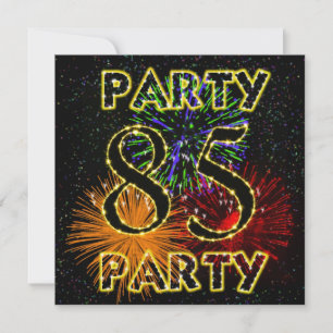 85th birthday party invitation with fireworks