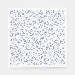 85th Birthday Party Number Pattern Blue/White Napkin