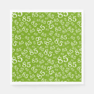 85th Birthday Party Number Pattern Green/White Napkin