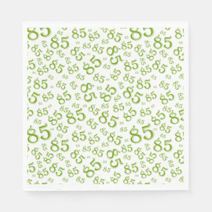 85th Birthday Party Number Pattern Green/White Napkin