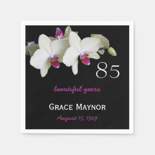 85th Birthday Party Orchid Paper Napkins