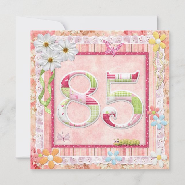 85th birthday party scrapbooking style invitation (Front)