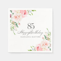 85th Birthday Party Supplies Pink Floral Custom