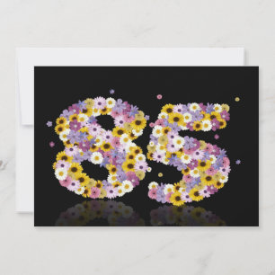 85th Birthday party, with flowered letters Invitation