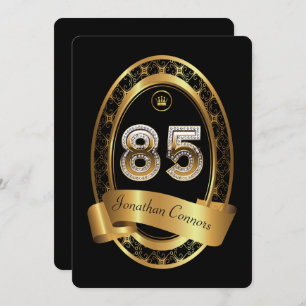 85th,birthday party woman man,elegant colour invitation