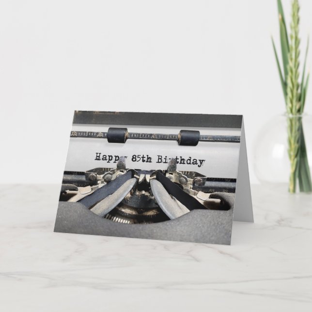 85th Birthday Retro Typewriter Card (Front)