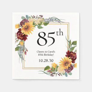 85th Birthday Sunflowers Napkin