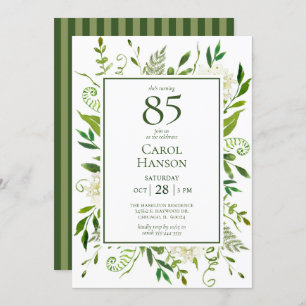 85th Birthday White Hydrangeas Invitation