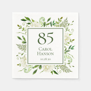 85th Birthday White Hydrangeas Napkin