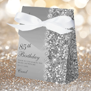85th Elegant Silver Birthday Favour Box