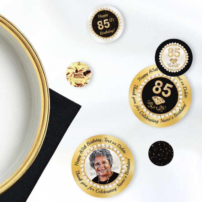85th Table Decorations, Personalised Photo Confetti (85th birthday table decorations. 85th birthday ideas for mom, grandma, woman. 85th birthday supplies)