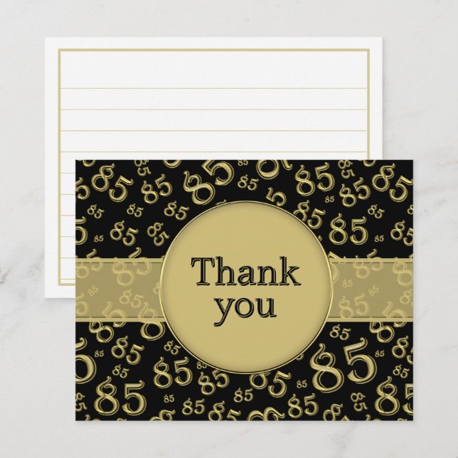 85th Thank You: Black/Gold Number Pattern (Front/Back)