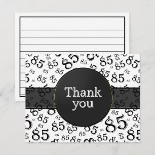 85th Thank You: Black/White Number Pattern