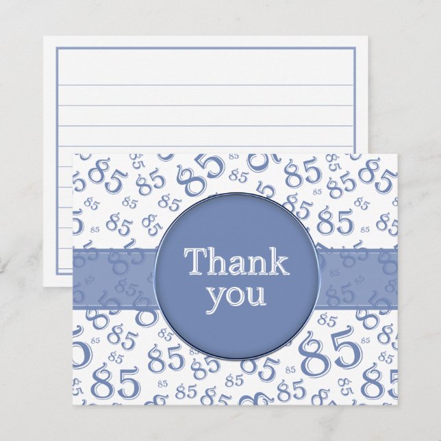 85th Thank You: Blue/White Number Pattern (Front/Back)