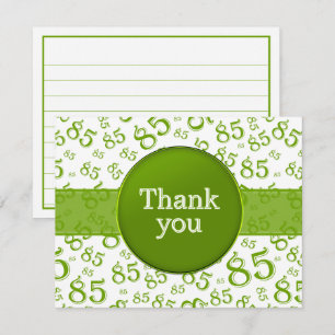 85th Thank You: Green/White Number Pattern