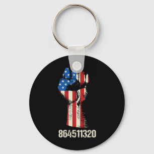 864511320 Shirt Election Vote Biden Gift 8645 Trum Key Ring