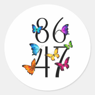 8647 Anti Trump 86 47 Floral Mens Womens Classic Round Sticker