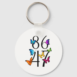 8647 Anti Trump 86 47 Floral Mens Womens Key Ring