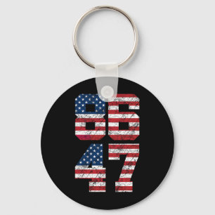8647 Anti Trump 86 47 Retro Anti-trump Us Flag Pre Key Ring