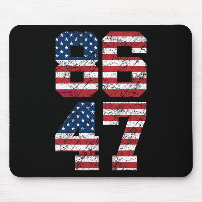 8647 Anti Trump 86 47 Retro Anti-trump Us Flag Pre Mouse Pad (Front)