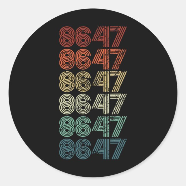 8647 Anti Trump 86 47 Retro Impeach 47 Anti-trump  Classic Round Sticker (Front)