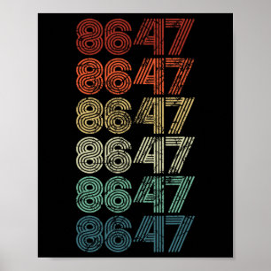 8647 Anti Trump 86 47 Retro Impeach 47 Anti-trump  Poster