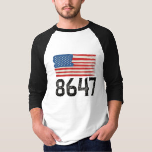 8647 Anti-Trump American Flag Political Statement T-Shirt