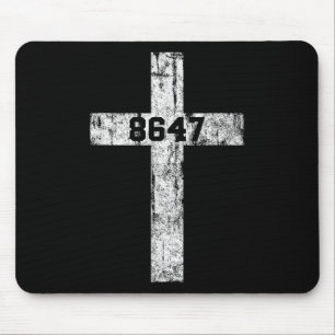8647 Anti Trump Cross Christian Jesus 86 47 Retro Mouse Pad
