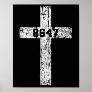 8647 Anti Trump Cross Christian Jesus 86 47 Retro  Poster