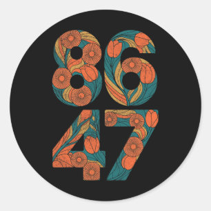 8647 Anti Trump Floral Democrat President Liberal  Classic Round Sticker