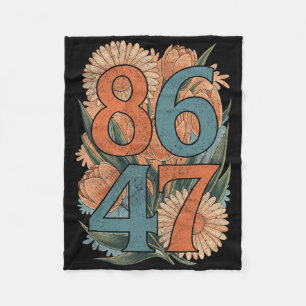 8647 Anti Trump Floral Democrat President Liberal Fleece Blanket