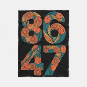 8647 Anti Trump Floral Democrat President Liberal Fleece Blanket