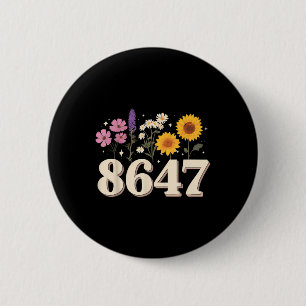 8647, Anti Trump, Floral Feminist, Subtle, Human R 6 Cm Round Badge
