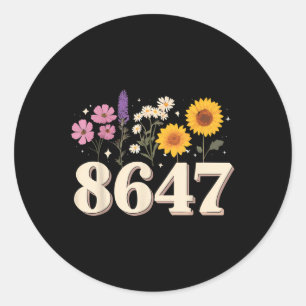 8647, Anti Trump, Floral Feminist, Subtle, Human R Classic Round Sticker