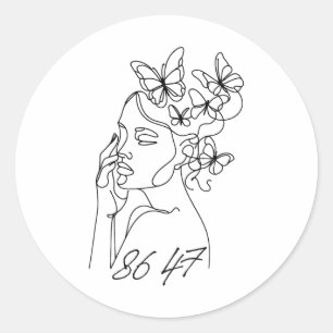 8647 Anti Trump Floral Resist 86 47 Impeach Trump Classic Round Sticker