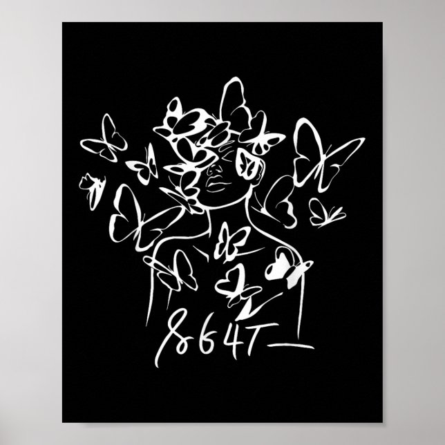 8647 Anti Trump Floral Resist 86 47 Impeach Trump  Poster (Front)