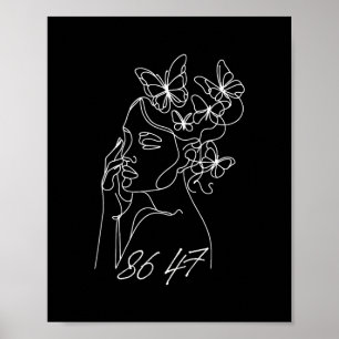 8647 Anti Trump Floral Resist 86 47 Impeach Trump  Poster