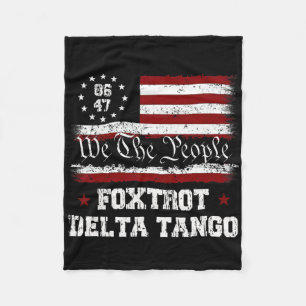 8647 Anti Trump Foxtrots Deltas Tangos Impeach 47 Fleece Blanket