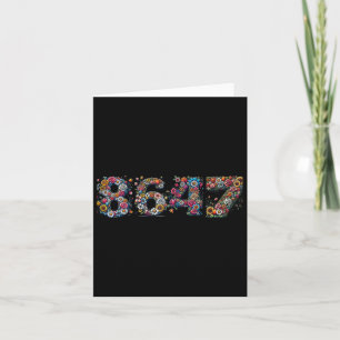 8647 Anti Trump Retro Floral  Card