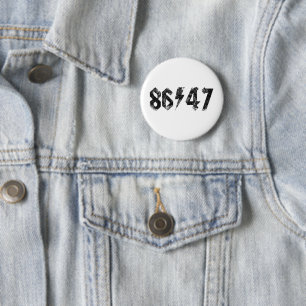 8647 Anti Trump Retro Vintage 80s Rock Style 6 Cm Round Badge
