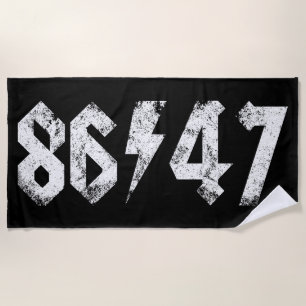 8647 Anti Trump Retro Vintage 80s Rock Style Beach Towel