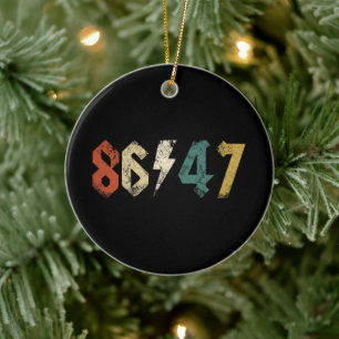 8647 Anti Trump Retro Vintage 80s Rock Style Ceramic Ornament