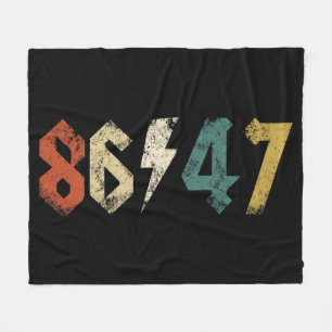 8647 Anti Trump Retro Vintage 80s Rock Style Fleece Blanket