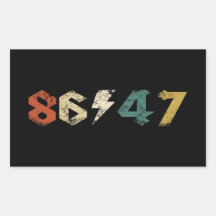 8647 Anti Trump Retro Vintage 80s Rock Style Rectangular Sticker