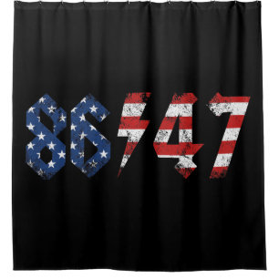 8647 Anti Trump Retro Vintage 80s Rock Style Shower Curtain