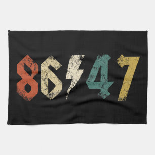 8647 Anti Trump Retro Vintage 80s Rock Style Tea Towel