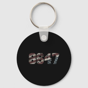 8647 Distressed Flag Style  Key Ring