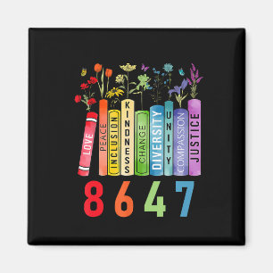 8647 Equal Rights Book Flower Trump Women Rights F Magnet