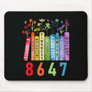 8647 Equal Rights Book Flower Trump Women Rights F Mouse Pad